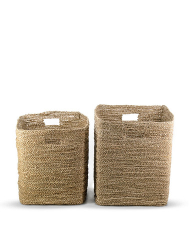 NAVALA - Set of 2 baskets in seaweed 38 x 38 x 48 / 37 x 37 x 44