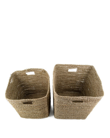 NAVALA - Set of 2 baskets in seaweed 38 x 38 x 48 / 37 x 37 x 44