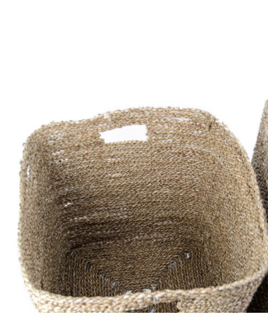 NAVALA - Set of 2 baskets in seaweed 38 x 38 x 48 / 37 x 37 x 44