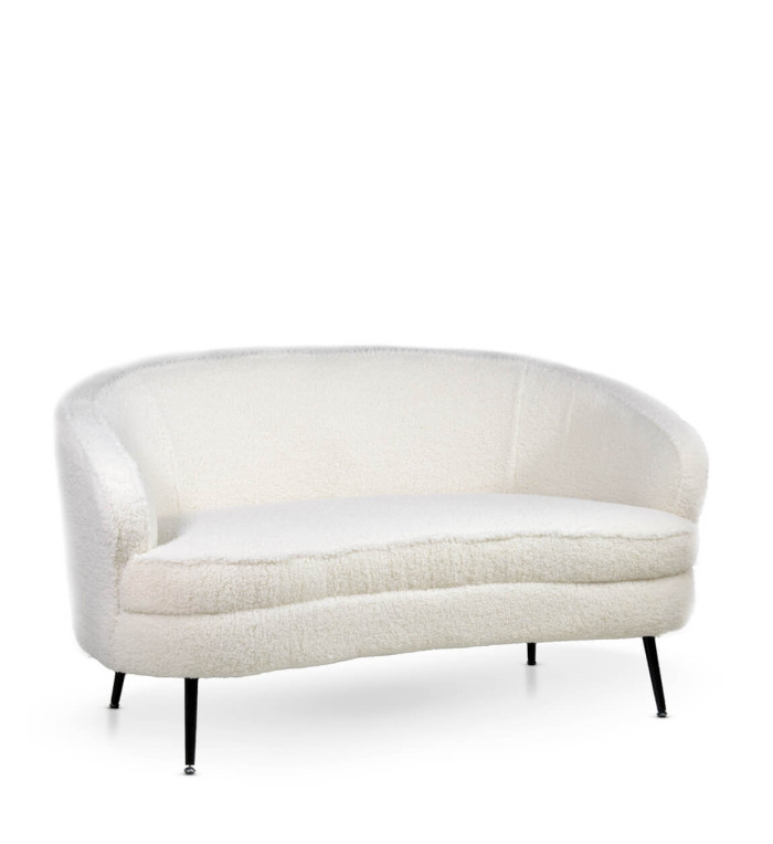 MIA - Sofa en hierro y tapizado en lana 141 x 71 x 77