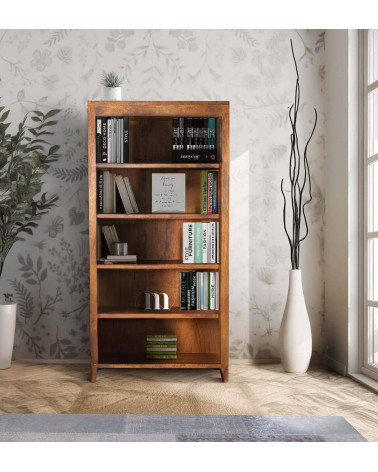 ASPEN - Libreria in mango con 5 ripiani 90 x 35 x 190