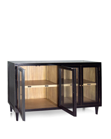 OXFORD - Kombi-Vitrine aus Mindi-Holz 140 x 40 x 85