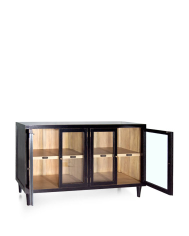 OXFORD - Kombi-Vitrine aus Mindi-Holz 140 x 40 x 85