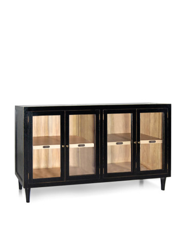 OXFORD - Kombi-Vitrine aus Mindi-Holz 140 x 40 x 85