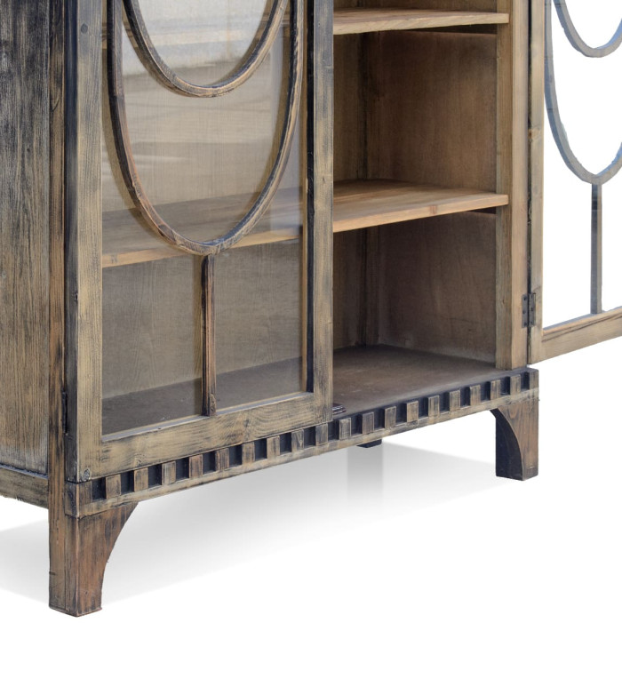 CORDOBA - Vitrine aus Kiefernholz 120 x 45 x 205