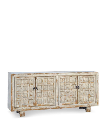 CORDOBA - Buffet en bois de pin blanchi 206 x 45 x 87