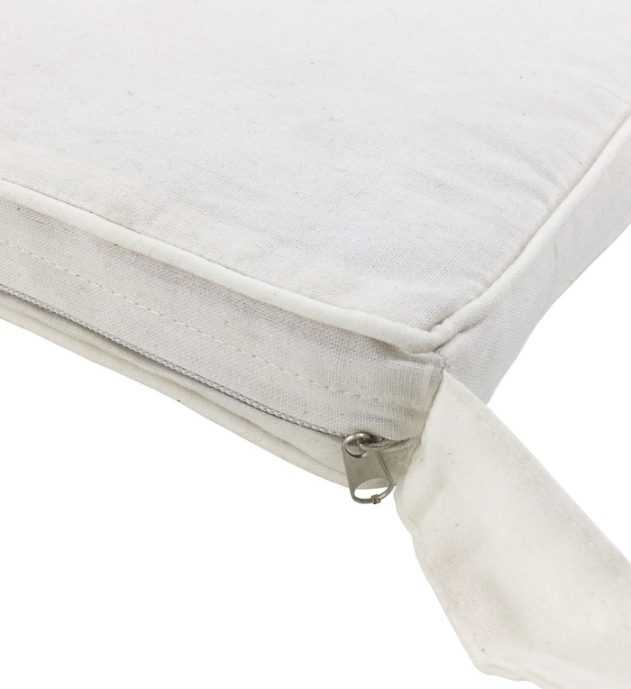 Set de 2 coussin tissu couleur blanc 45 x 42 x 6