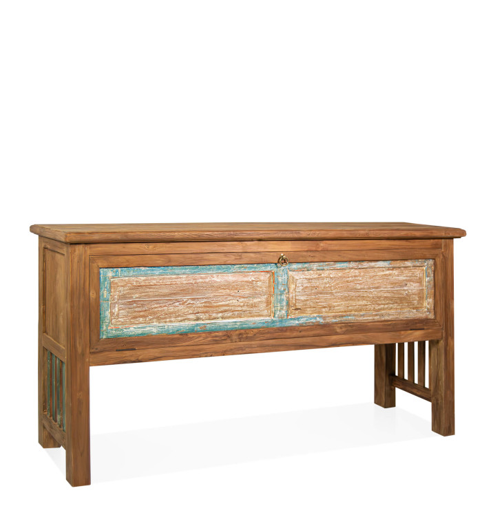 MERIDA - Console en teck sculpté 180 x 40 x 84