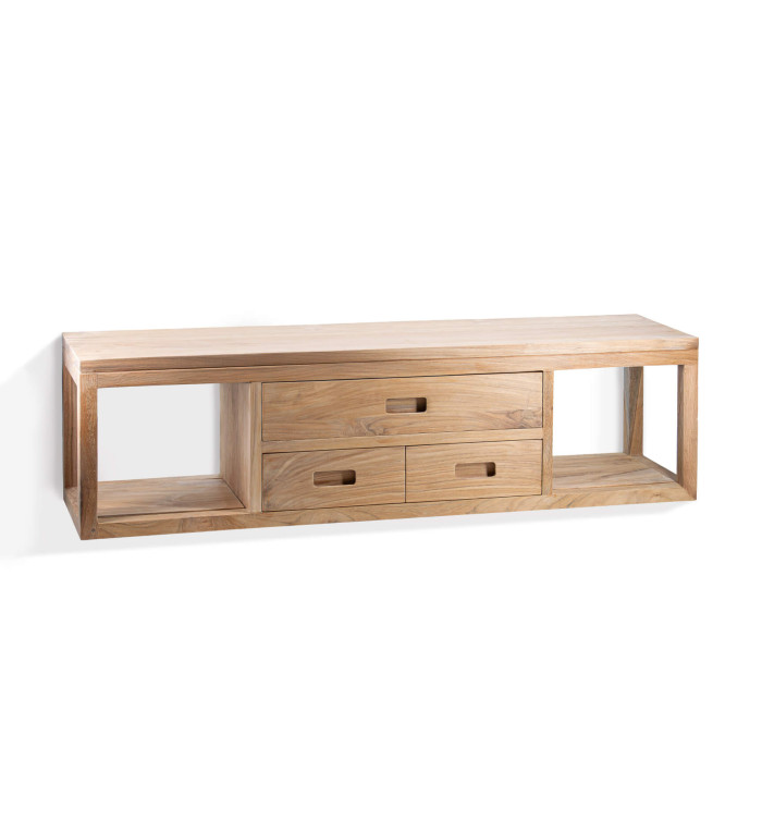 TEIDE - Consolle sospesa in teak 110 x 25 x 30