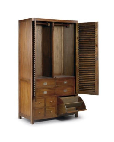 FLAMINGO - Armoire avec porte-chaussures en acajou 108 x 50 x 200