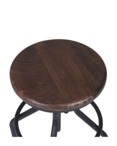 PIPA - Mango and iron stool 35 x 35 x 50-76