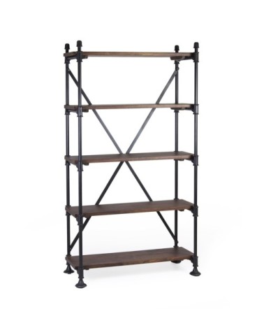 PIPA - Mango and iron bookcase 100 x 40 x 180