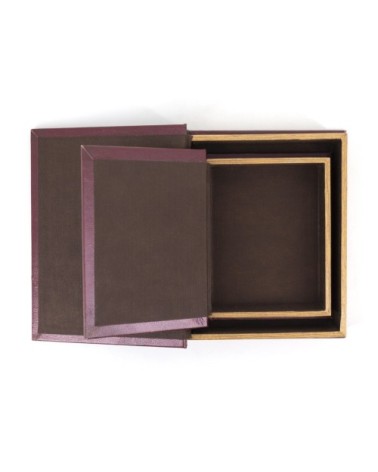 Faux-leather book s/2 20 x 6 x 25 / 16 x 5 x 20