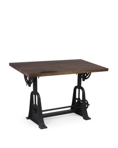 PIPA - Mango and iron architect table 130 x 70 x 77-104