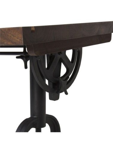 PIPA - Mango and iron architect table 130 x 70 x 77-104