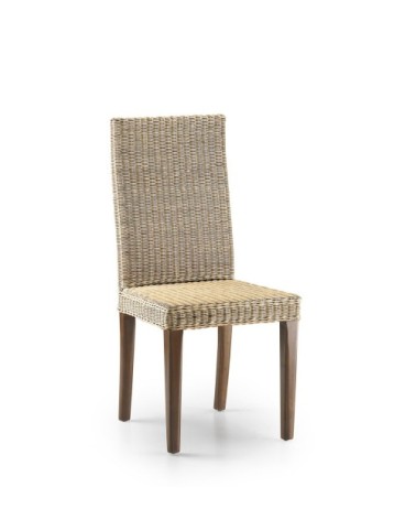 RATTAN - Mahogany and rattan chair 45 x 47 x 100