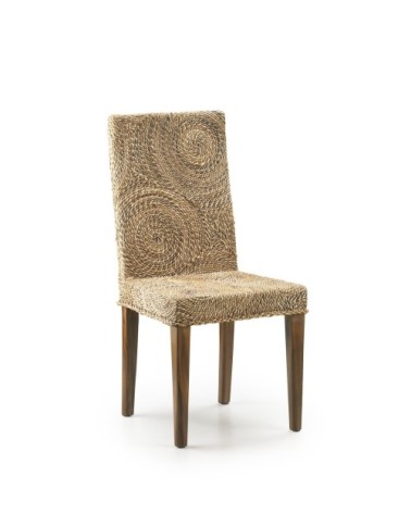 RATTAN - Mahogany and rattan chair 46 x 50 x 100