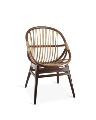 RATTAN - Fauteuil en mindi et rotin 60 x 56 x 95