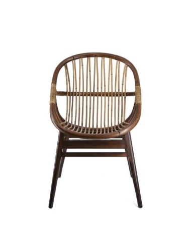 RATTAN - Fauteuil en mindi et rotin 60 x 56 x 95