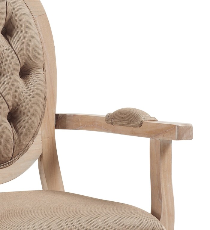 BROMO - Upholstered mindi and beige fabric armchair 59 x 53 x 105