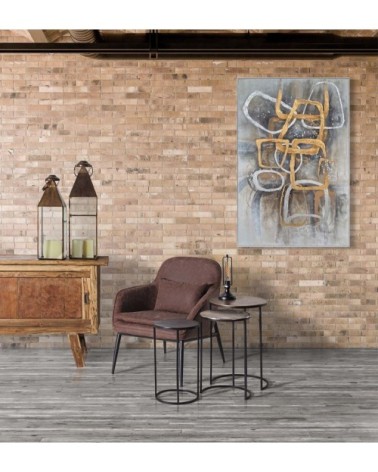 DETROIT - Fauteuil en fer et PU 73 x 80 x 83