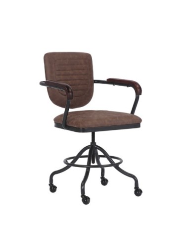 DETROIT - Height-adjustable iron and PU armchair 60 x 58 x 83-100