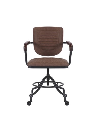 DETROIT - Height-adjustable iron and PU armchair 60 x 58 x 83-100