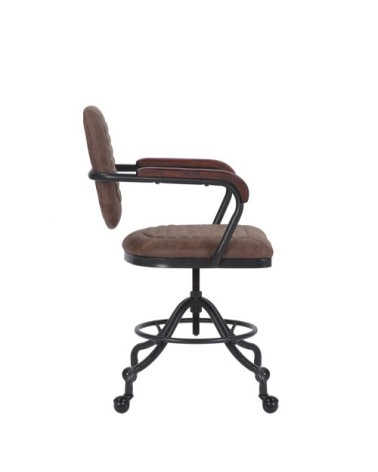 DETROIT - Height-adjustable iron and PU armchair 60 x 58 x 83-100