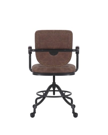 DETROIT - Height-adjustable iron and PU armchair 60 x 58 x 83-100