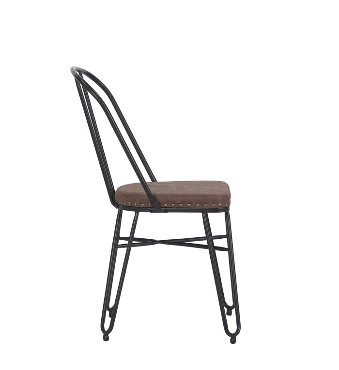 DETROIT - Chaise en fer et PU 55 x 45 x 86