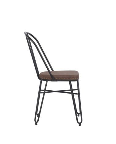 DETROIT - Chaise en fer et PU 55 x 45 x 86