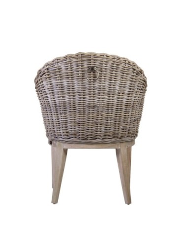 RATTAN - Mindi and rattan armchair 68 x 66 x 88