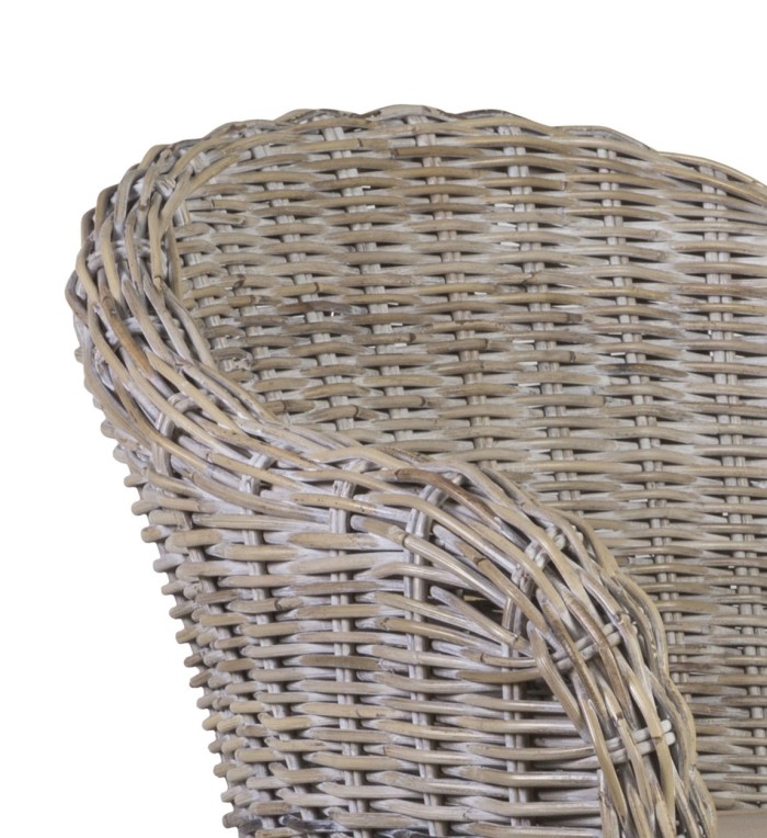 RATTAN - Poltrona em mindi e vime 68 x 66 x 88