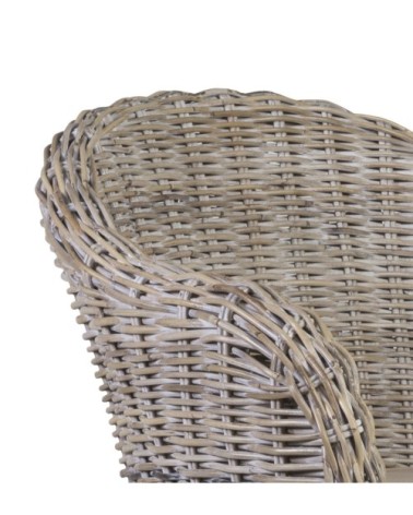 RATTAN - Mindi and rattan armchair 68 x 66 x 88