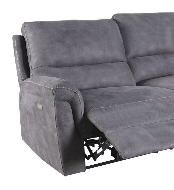BASIL - sofa reclinable electrico 100% poliester 208 x 93-120 x 100