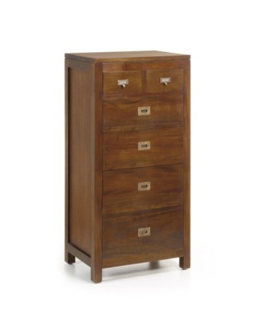 FLAMINGO - Tall mahogany chest of drawers 60 x 40 x 120