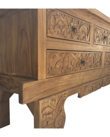 UKIR - Buffet sculpté en teck 200 x 47 x 87