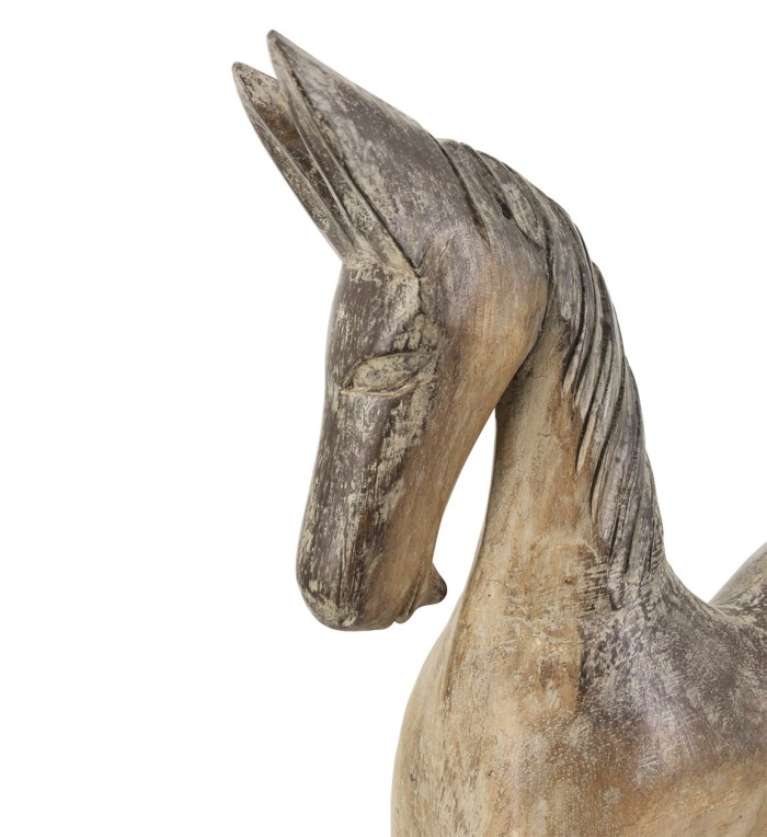 FIGURA CAVALLO IN LEGNO MARRONE 45 x 12 x 55