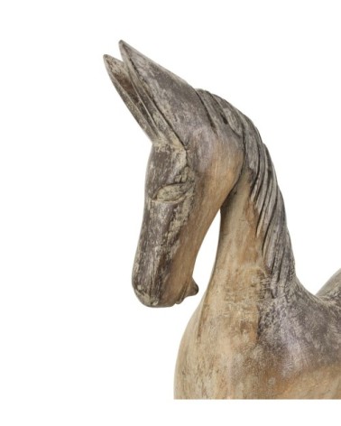 FIGURA CAVALLO IN LEGNO MARRONE 45 x 12 x 55