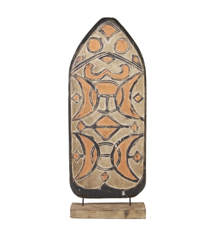 Beige wood shield figure 45 x 15 x 110
