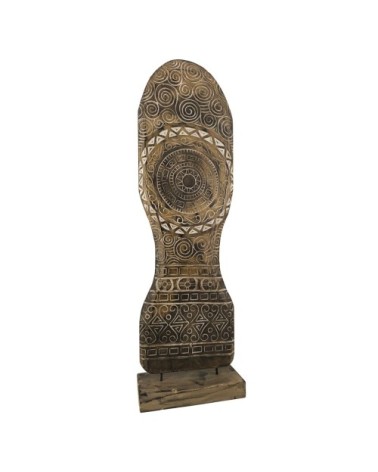 FIGURA SOLE INTAGLIATO IN LEGNO MARRONE 36 x 18 x 120