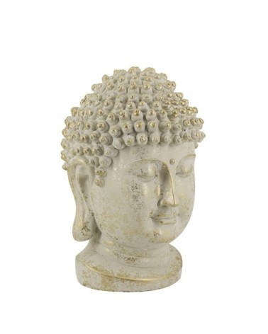 FIGUR GIPS BUDDHA KOPF GOLDFARBE 35 x 30 x 50