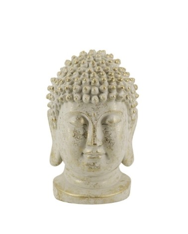 FIGUR GIPS BUDDHA KOPF GOLDFARBE 35 x 30 x 50