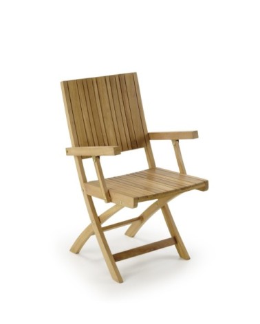 GARDEN - Folding teak garden armchair 55 x 50 x 90