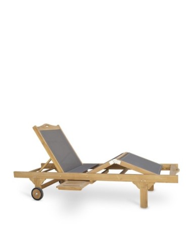 GARDEN - Teak articulated garden lounger 65 x 200 x 35-90