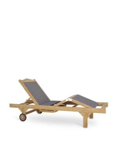 GARDEN - Teak articulated garden lounger 65 x 200 x 35-90