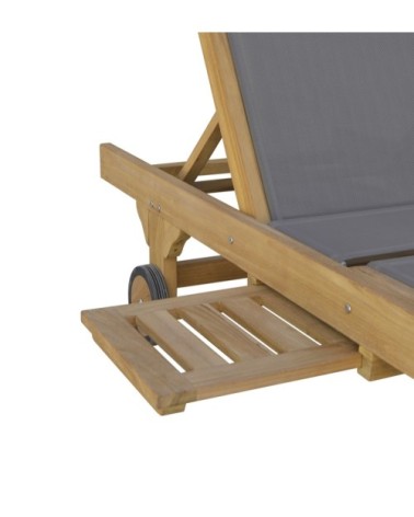 GARDEN - Teak articulated garden lounger 65 x 200 x 35-90