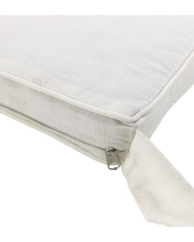 Coussin tissu couleur blanc 45 x 42 x 6