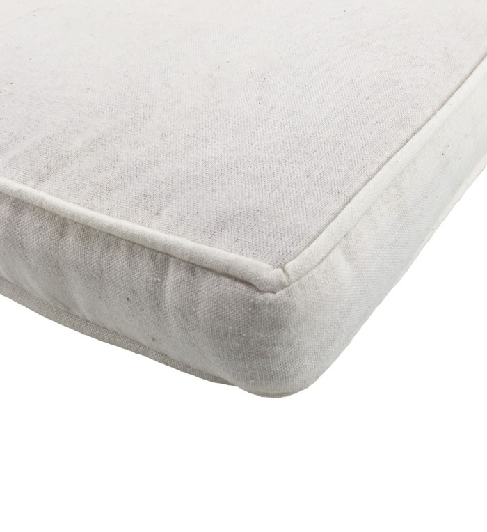 Coussin tissu couleur blanc 45 x 42 x 6