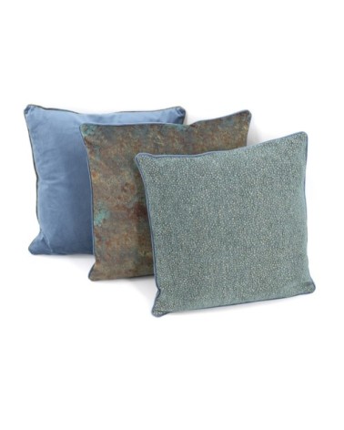 OSCAR - Coussin en polyester couleur bleu avec texture 45 x 45